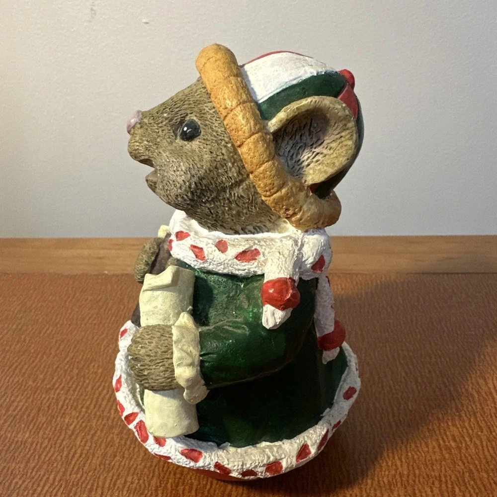 Christmas mouse brown green red white‎ paint brush 5